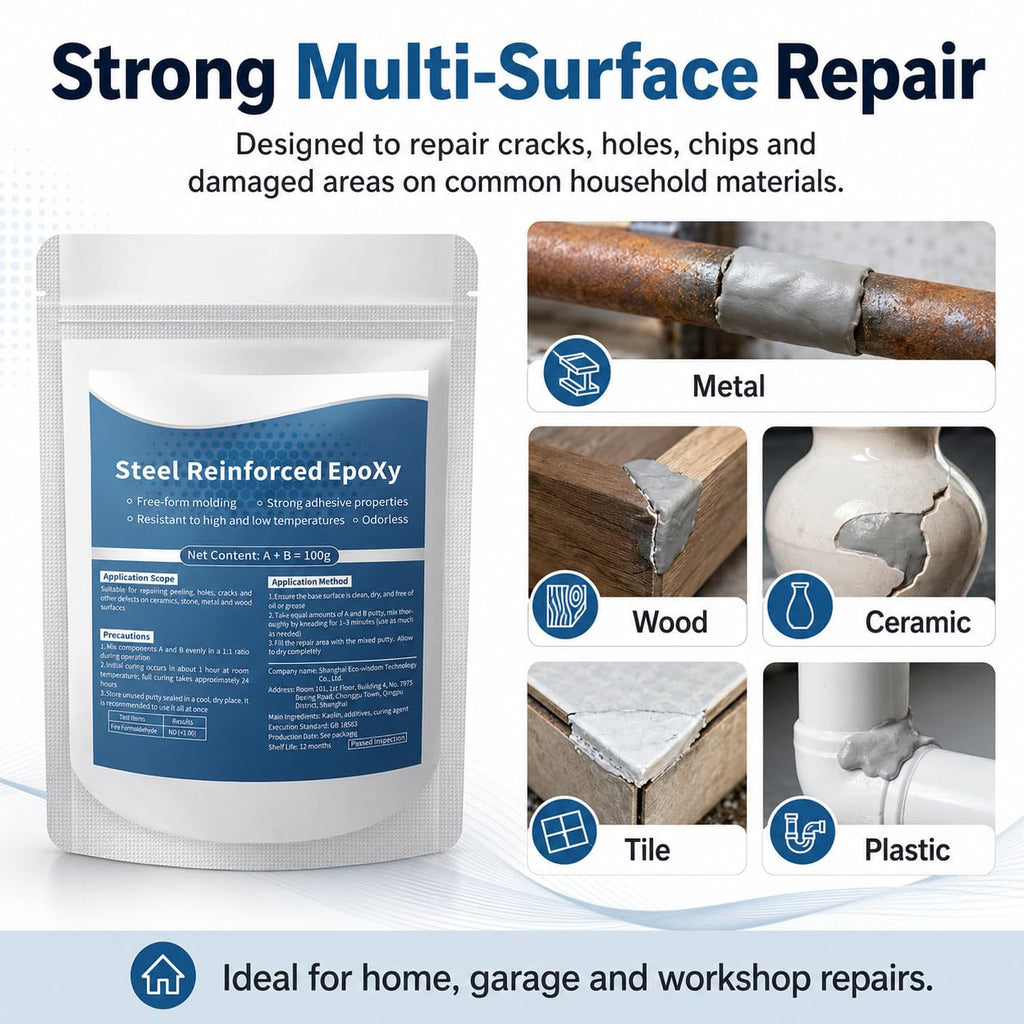 Steel Reinforced Epoxy Putty, 3.53 oz, 2-Part Moldable Repair Compound