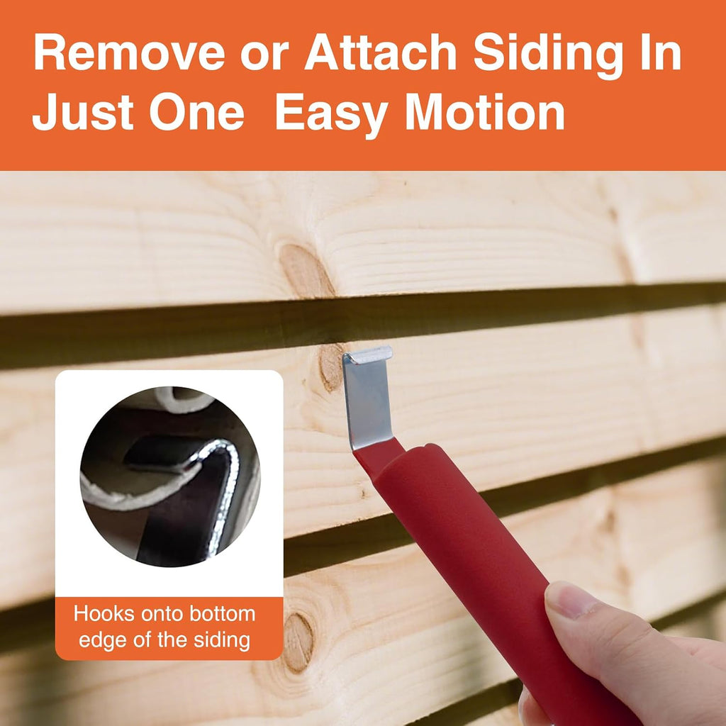 Vinyl Siding Removal Tool with Extra Long Handle, 7" Steel Blade Vinyl Installation and Removal Tool for Installation