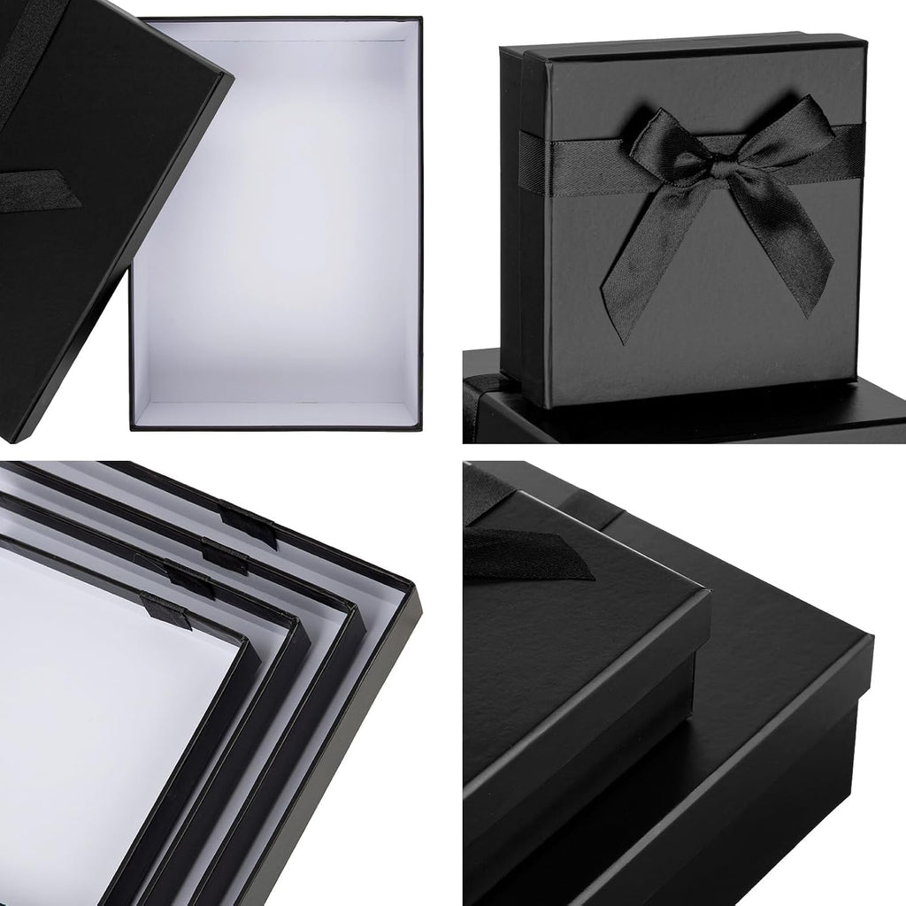 Black Gift Boxes with Lids for Presents for Arrangements Flowers