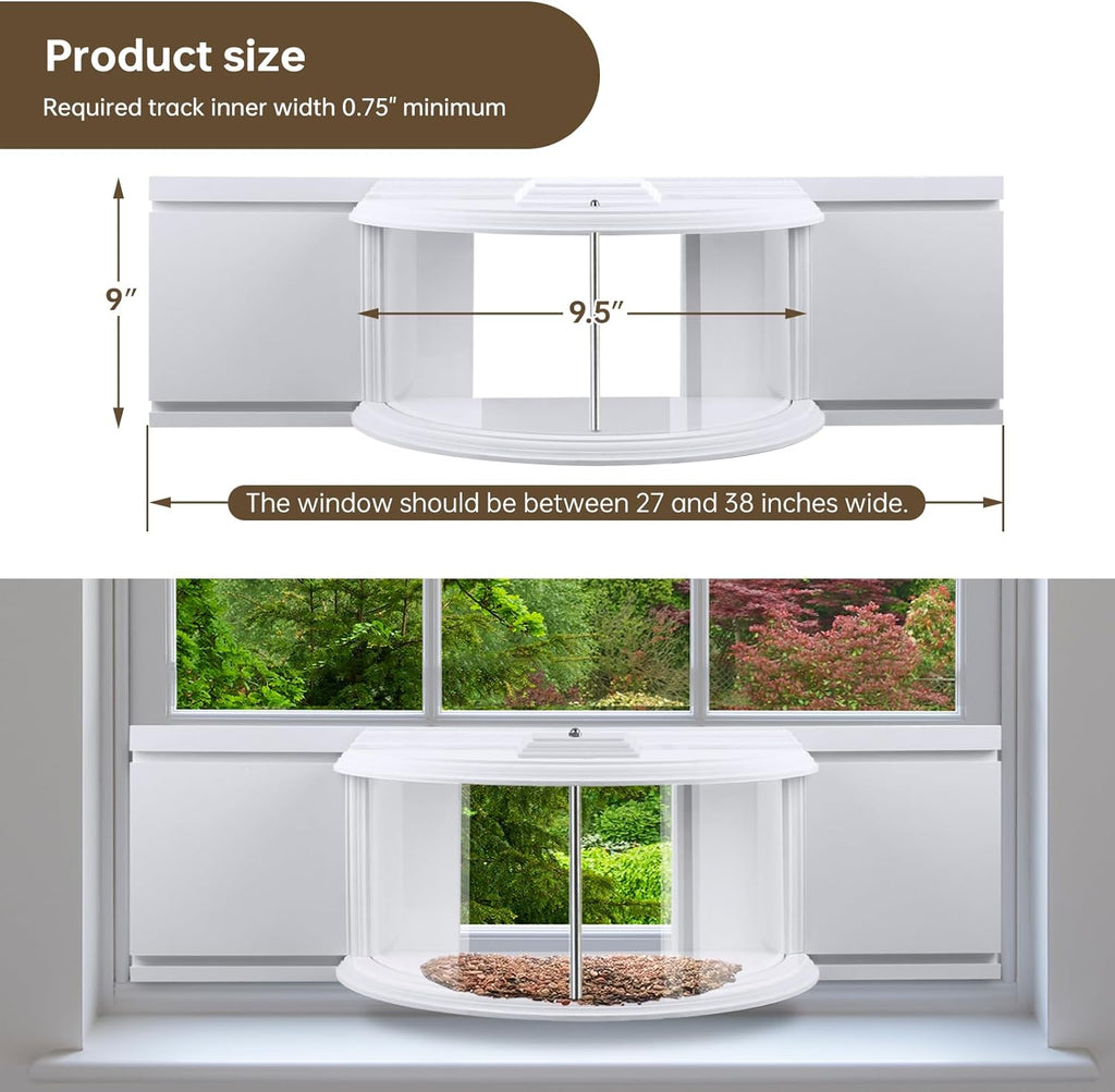 Window Bird Feeder, 180° Clear View Bird Feeder, Durable and Elegant in-Window Bird Feeder for Watching Birds