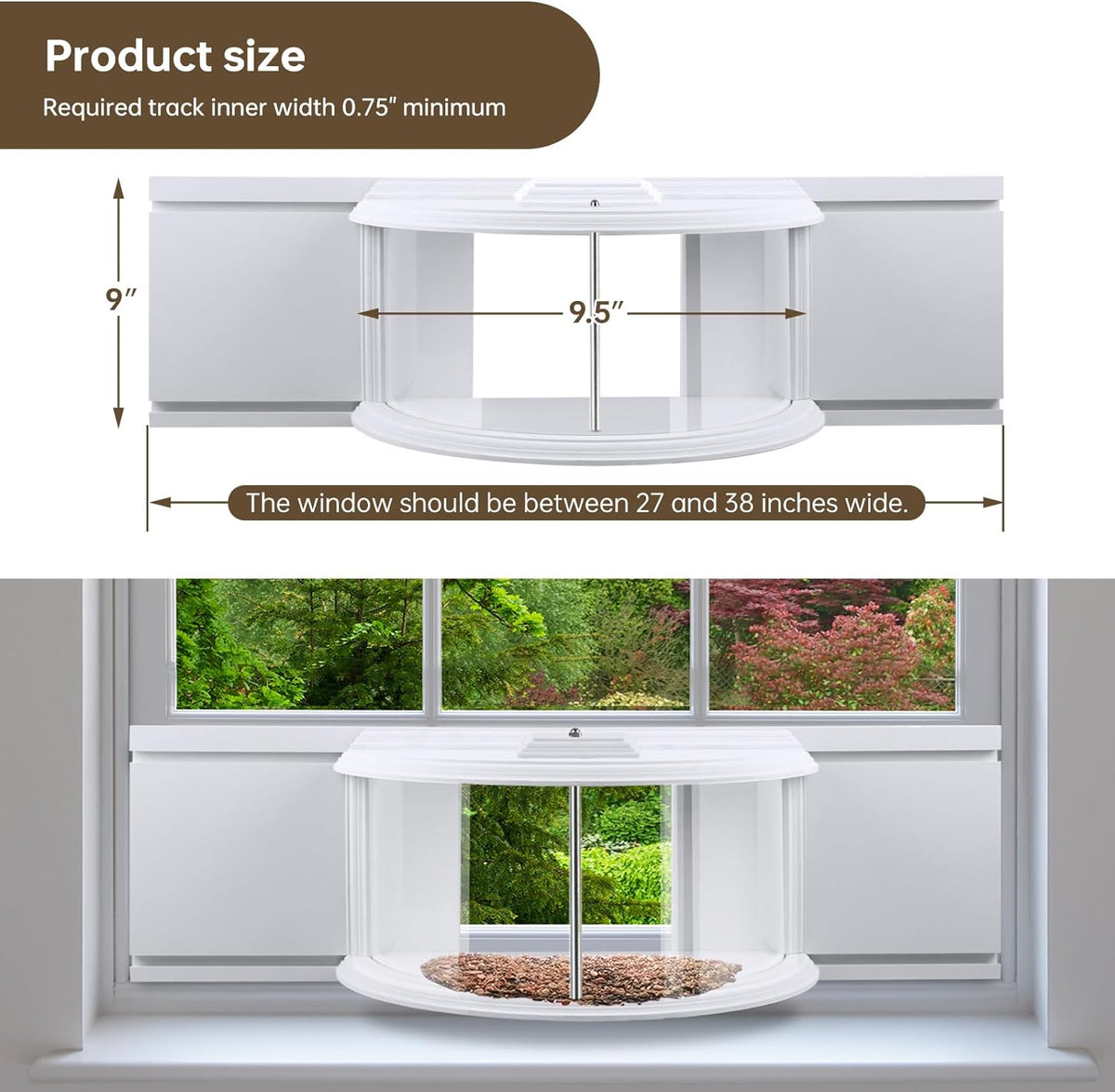 Window Bird Feeder, 180° Clear View Bird Feeder, Durable and Elegant in-Window Bird Feeder for Watching Birds