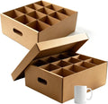 Cup & Mug Moving Boxes for Short Coffee Mugs, Tea Cups & Glassware Storage