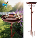 Metal Bird Bath for Outside,Outdoor 40'' Tall Removable Bowl