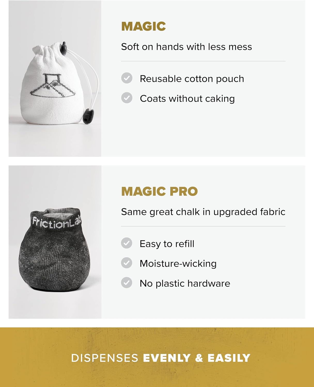 Magic Chalk Ball, Premium Gym Chalk Ball in Refillable Sock | Refillable Chalk Sock, Non-Toxic Gym Chalk for