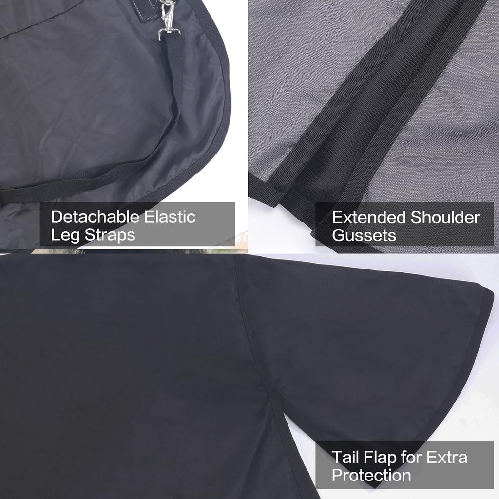 1200D Horse Blanket, 0g No-Fill Waterproof Turnout Rain Sheet