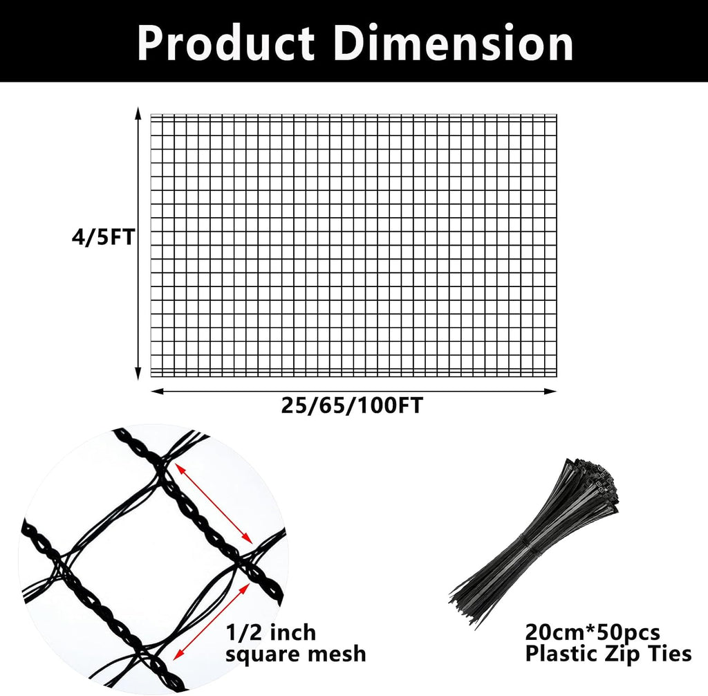 Deer Fence Netting 7x100ft Plastic Mesh Netting for Garden Protection