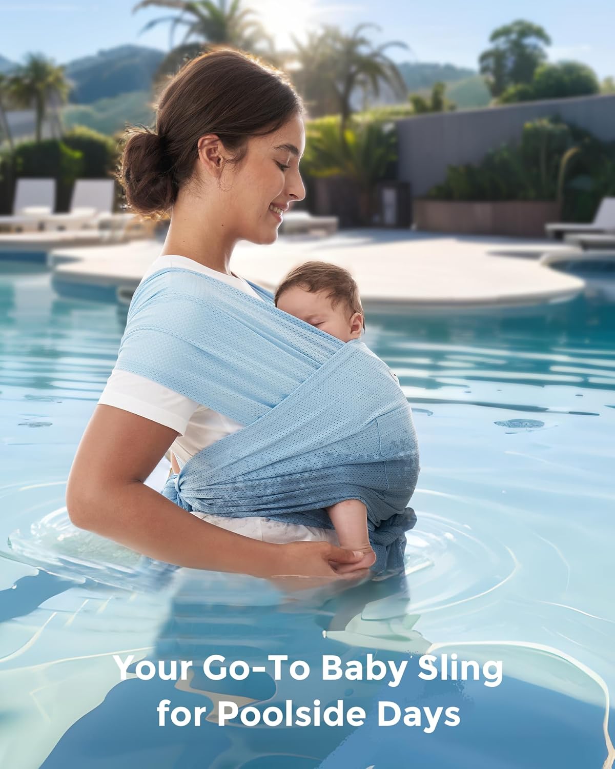 Baby Wrap Carrier, Easy-On 2-Piece Design, Air Mesh Cooling | Easy On Like a T-Shirt, XXS-XXL Adjustable Fit, IHDI