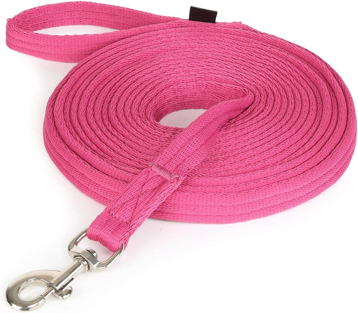 Soft Feel Lunge Line - 26ft (8m) - Black Tubular Nylon with Swivel Trigger Clip Raspberry