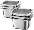 6 Pack Hotel Pans 1/6 Size 4" Deep Steam Table Pan