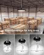 Sunco 2 Pack UFO LED High Bay Light, 150W, 5000K, 21000LM, Dimmable