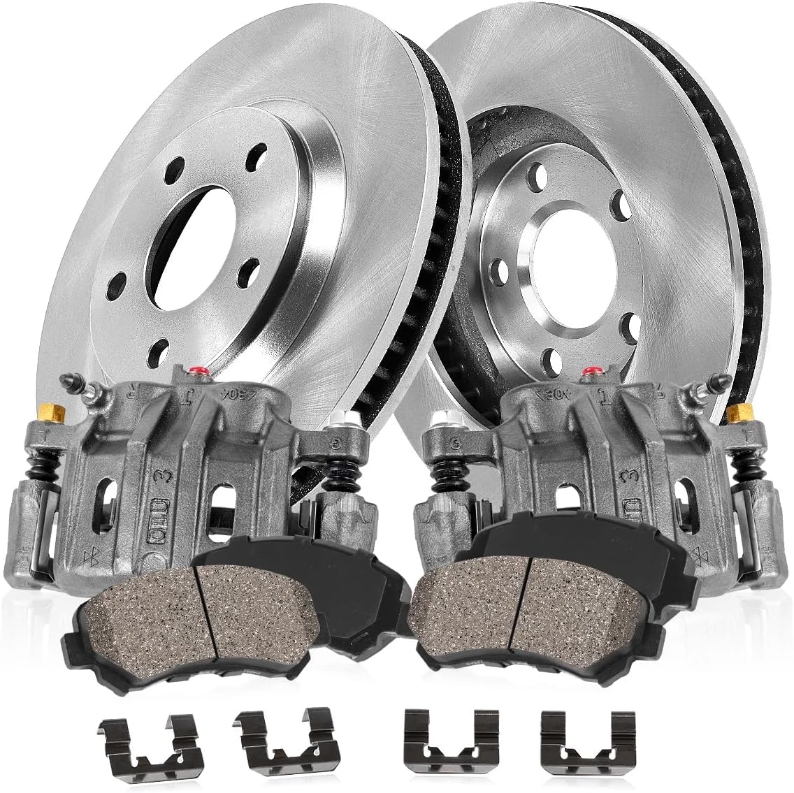 Front Brake Kit For Ford Fusion Lincoln MKZ 2006 2007 2008 2009 2010 2011 2012 Drilled and Slotted Brake Rotors and