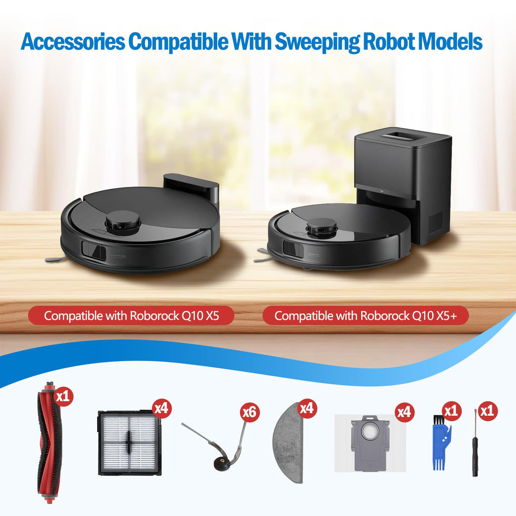 Robot Vacuum Replacement Kit for Roborock Q10 X5+/X5, 21 Pcs Accessories