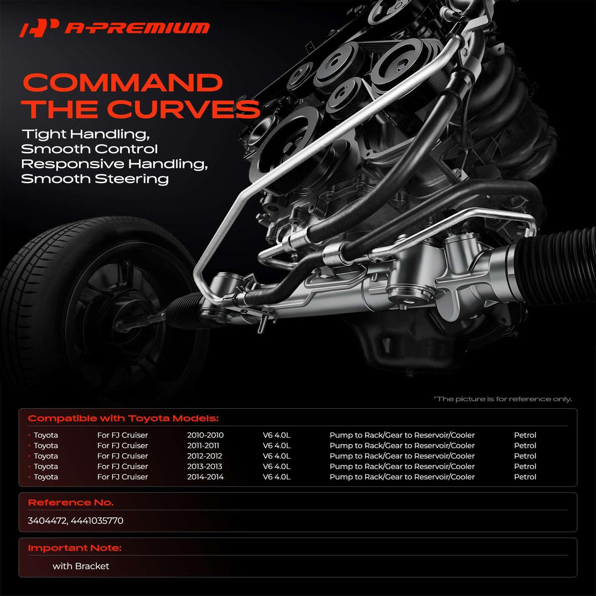 A-Premium Power Steering Pressure & Return Hose Compatible with Toyota