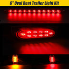 6" Oval LED Trailer Lights Kit with Mounting Bracket