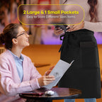 Long Server Apron Black with 3 Pockets 28" Bistro Aprons Waterproof