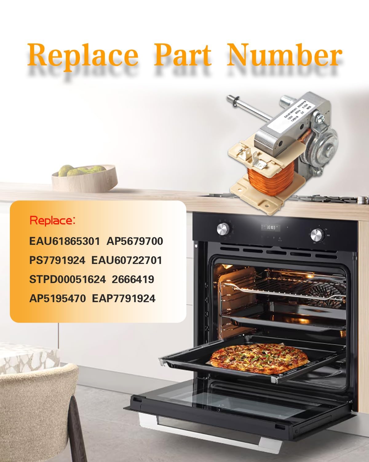 EAU61865301 Range Convection Fan Motor Fit for LG Stove Ovens