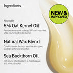 Oat Cleansing Balm - Makeup & SPF Remover, 5% Oat Kernel Oil for Hydration & Skin Barrier Support, Gentle Cleanser