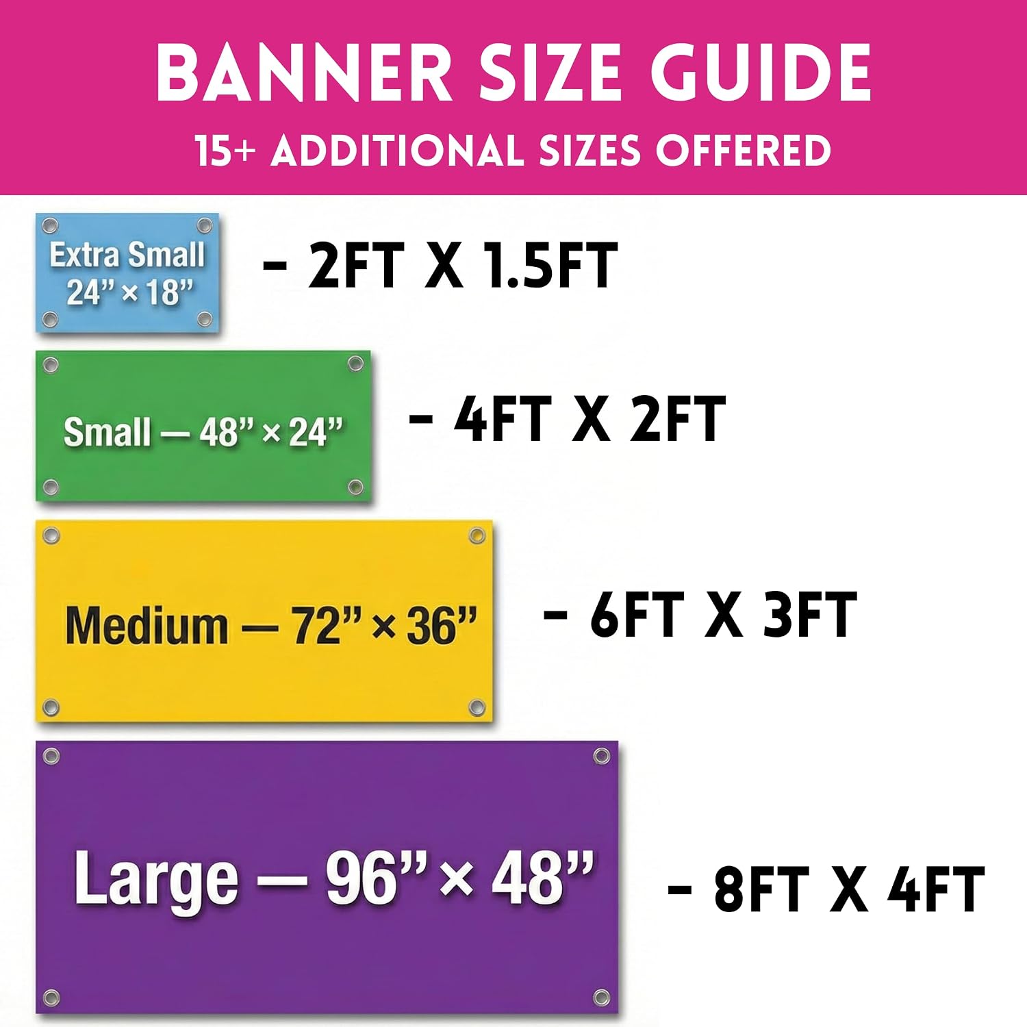 Custom Vinyl Banner - Vinyl Printed Personalized Banner Indoor & Outdoor Use for Display, Business, Events, Trade