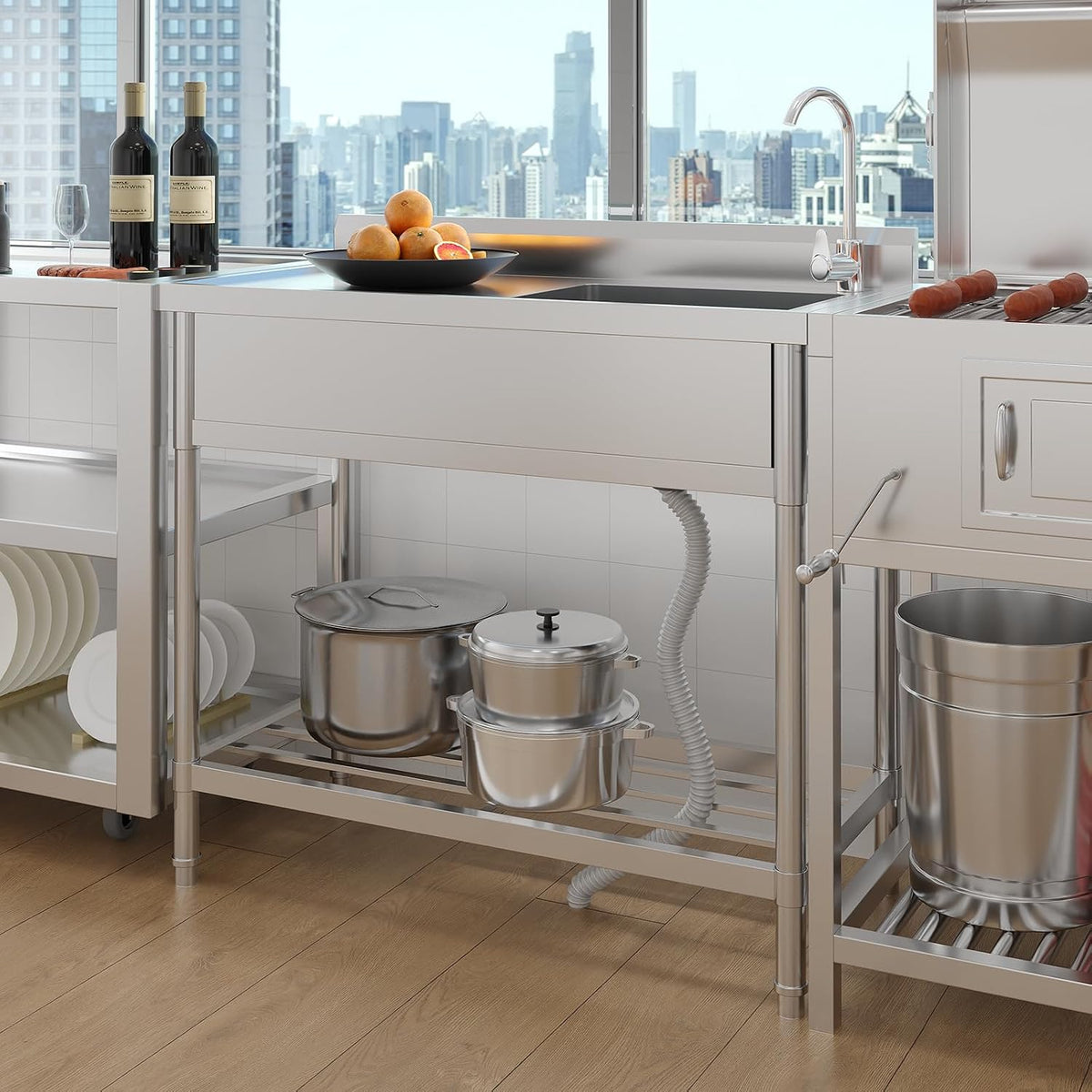 Utility Sink Stainless Steel Freestanding Commercial