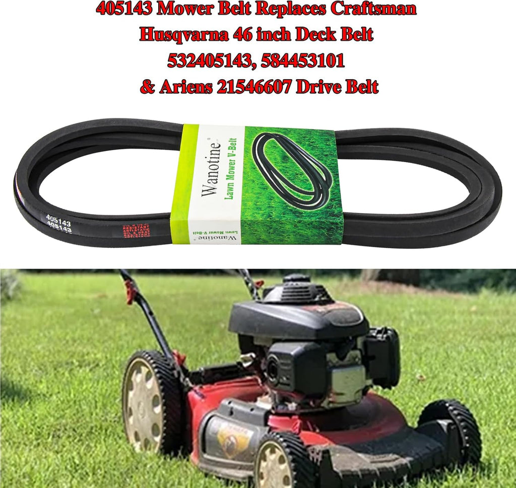 405143 Mower Belt Replaces Craftsman Husqvarna 46 inch Deck Belt 532405143, 584453101 & Ariens 21546607 Drive Belt