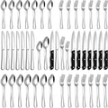 Silverware Set, 48-Piece Flatware Set with Steak Knives for 8, Stainless Steel Mirror Cutlery Include Forks Spoons