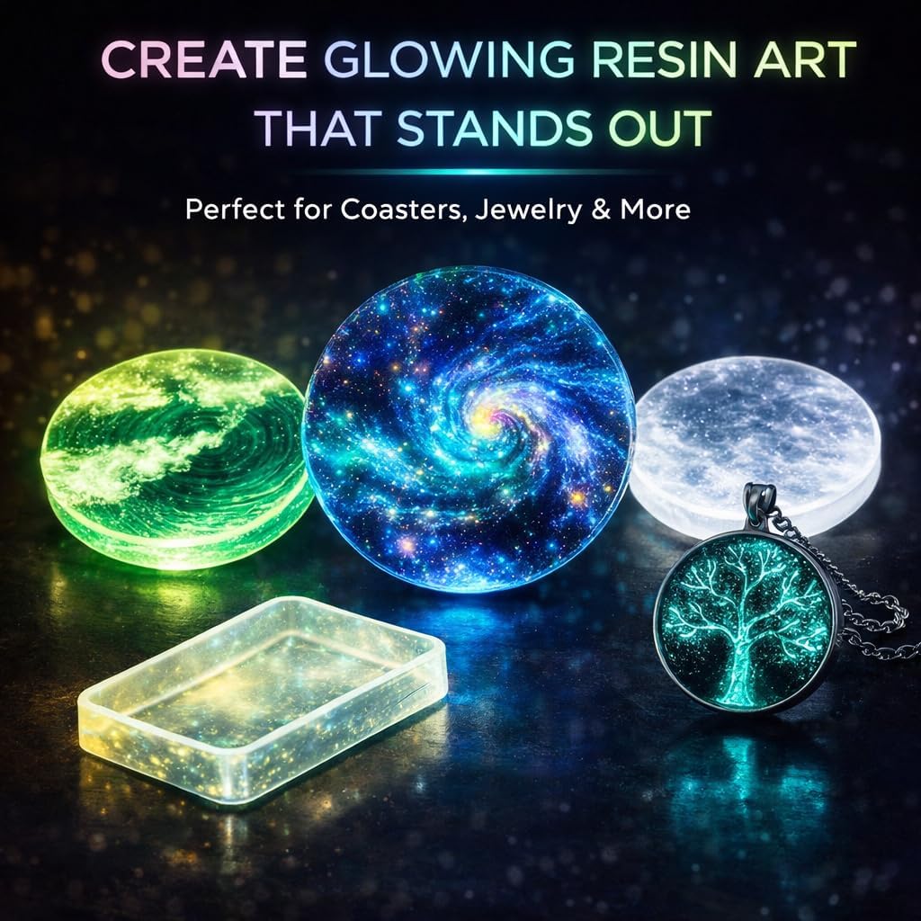 Glow in the Dark Pigment Paste for Epoxy Resin, 16 Colors, Ultra-Concentrated Resin Pigment Set, Long-Lasting Glow