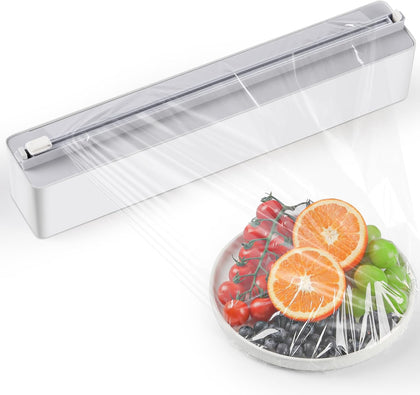 Magnetic Plastic Wrap Dispenser with Cutter - Quasziwa Upgrade Practical Refillable Cling Wrap Aluminum Tin Foil