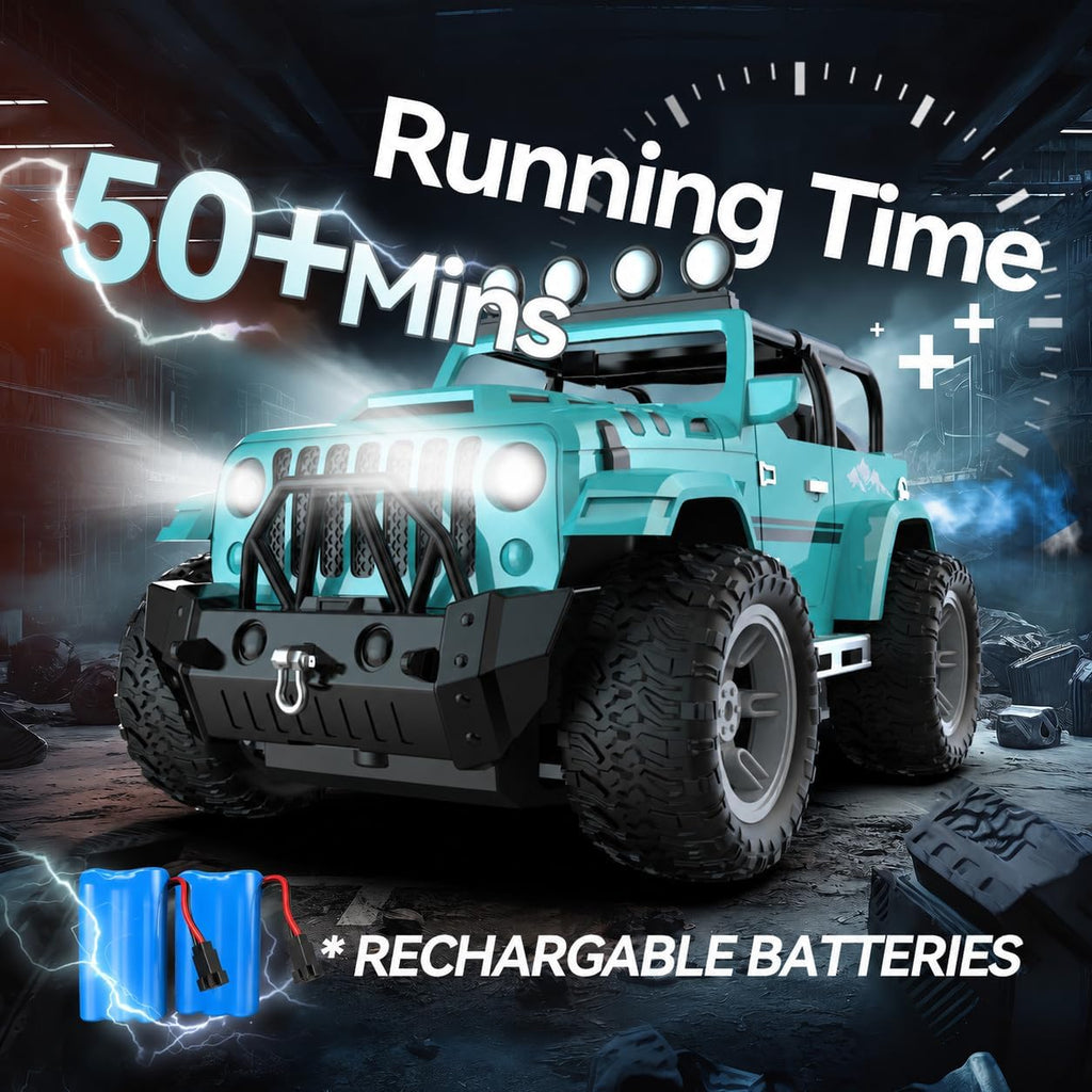 Remote Control Car with Fog Mist & Music, 1:16 Remote Control Truck for Boys, 2.4Ghz RC Car Toy with 2 Batteries, All