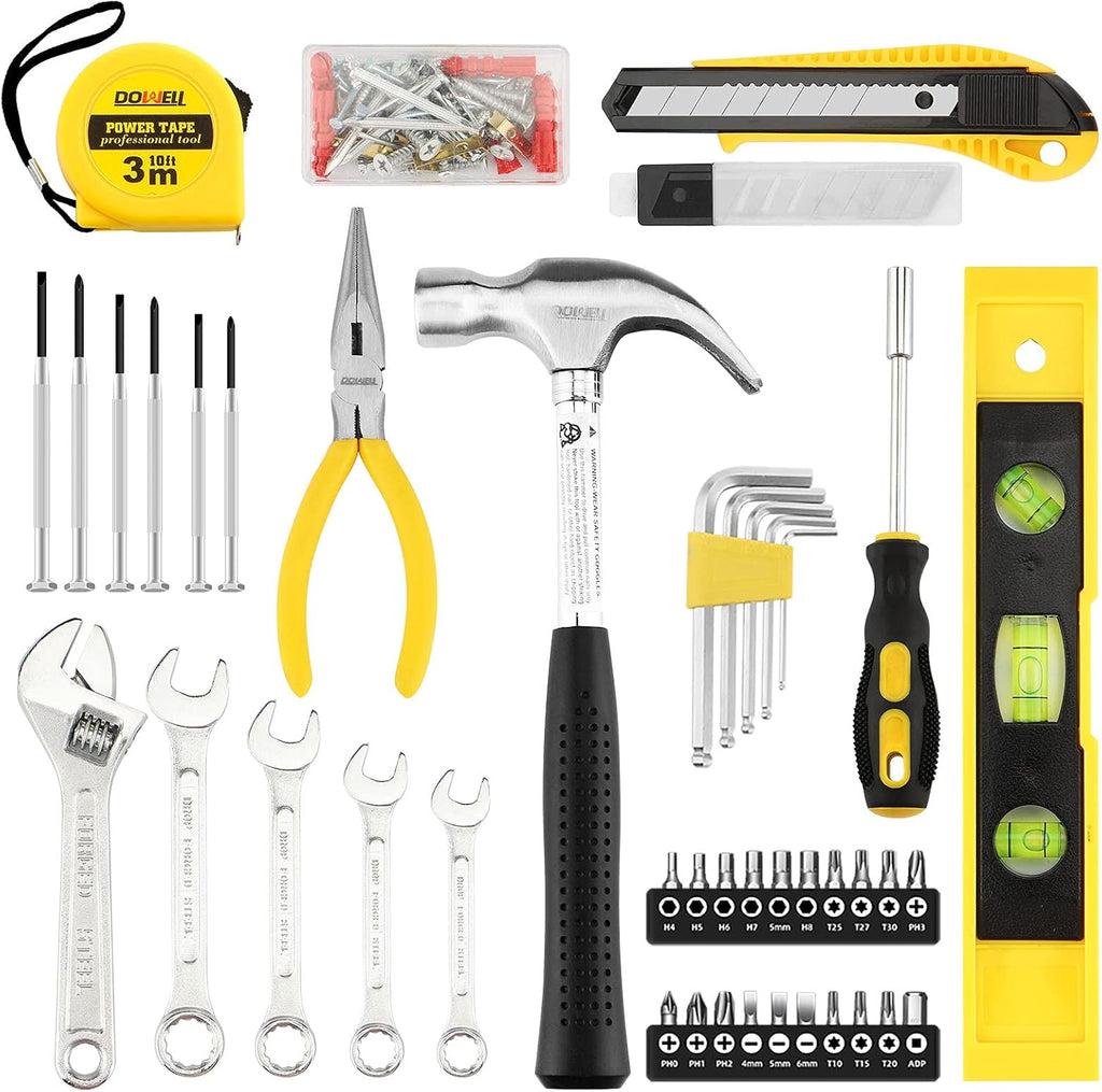 90 Piece Tool Set Home Repair Hand Tool Kit with Wrench Sets Plastic Tool Box Storage Case