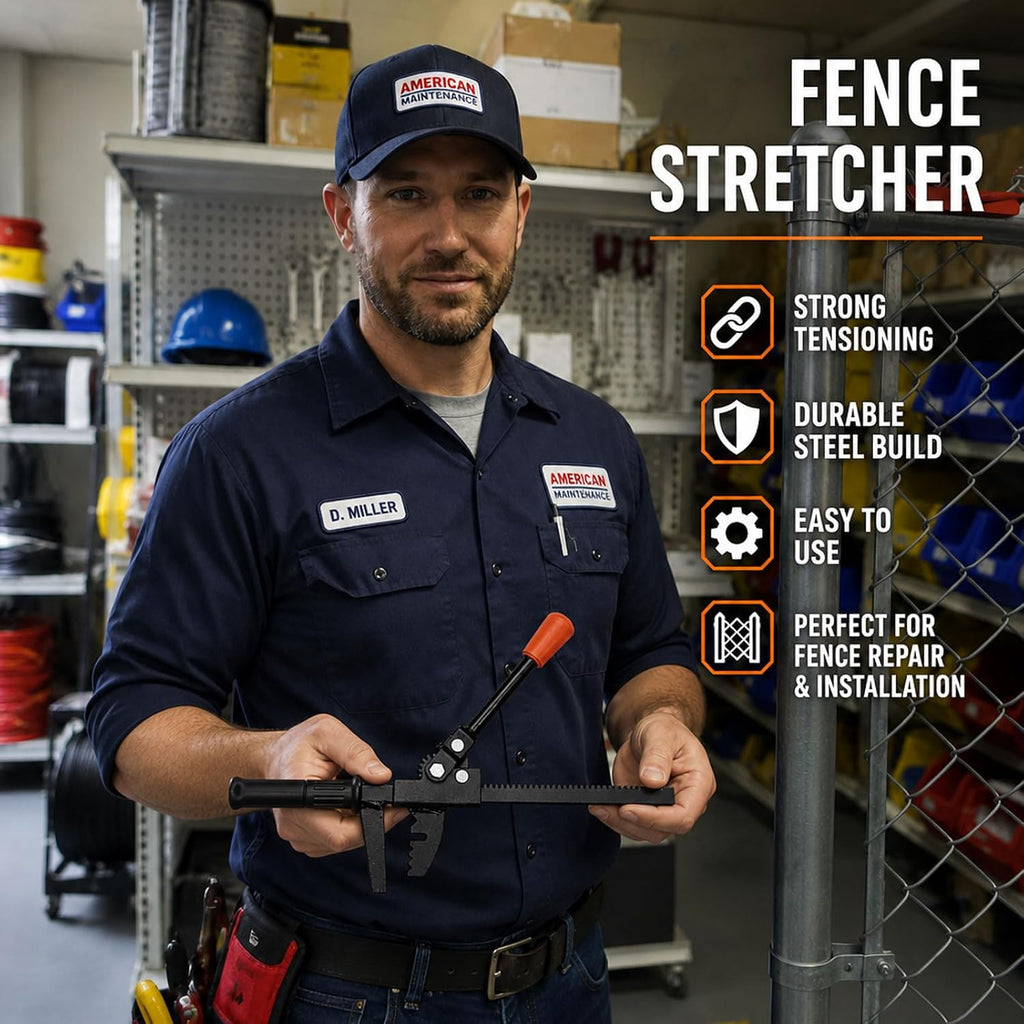 Heavy Duty Ratcheting Chain Link Fence Stretcher Tool – Professional Fence Puller & Tensioner for Galvanized Chain