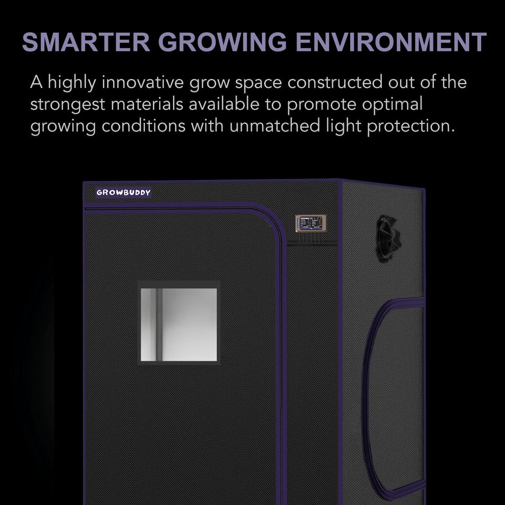 Grow Tent, Black 48“X48 X80 High Reflective Mylar Canvas with Observation Window and Floor Tray for Hydroponic Indoor