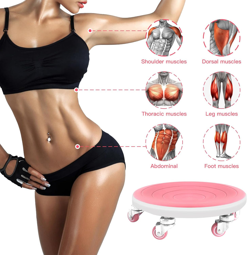 6 Caster Ab Roller, Ab Exercise Equipment with Knee Pads, Ab Roller Wheel for Core Exercise, Abdominal Strength