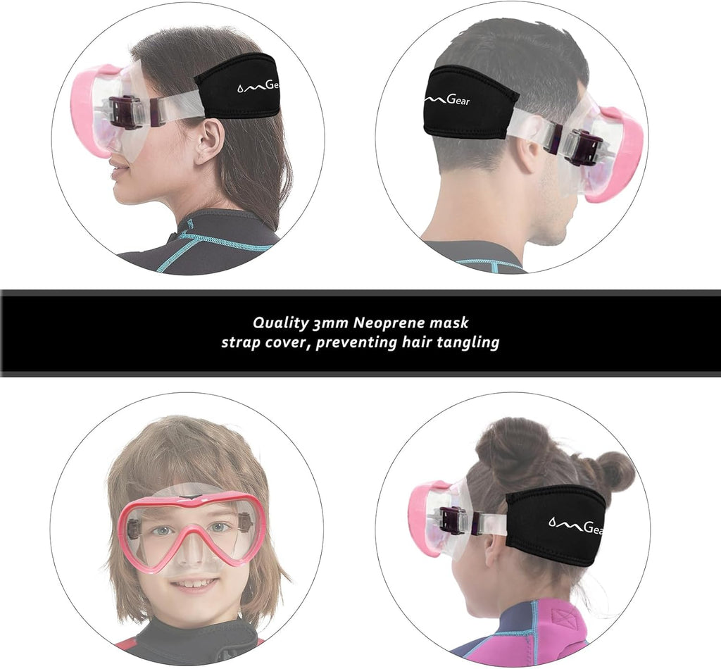 Diving Mask Snorkeling Gear Kids Adult Snorkel Mask Dive Goggles Silicone Swim Glasses with Nose Cover for Scuba Free