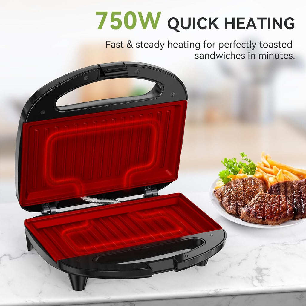 Panini Press Sandwich Maker, 2-Slice Sandwich Toaster Grill