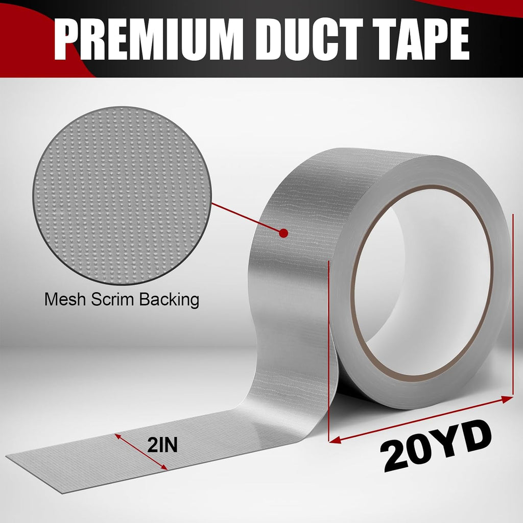 2 Pack Heavy Duty Duct Tape, 2 Inch x 40 Yards Total