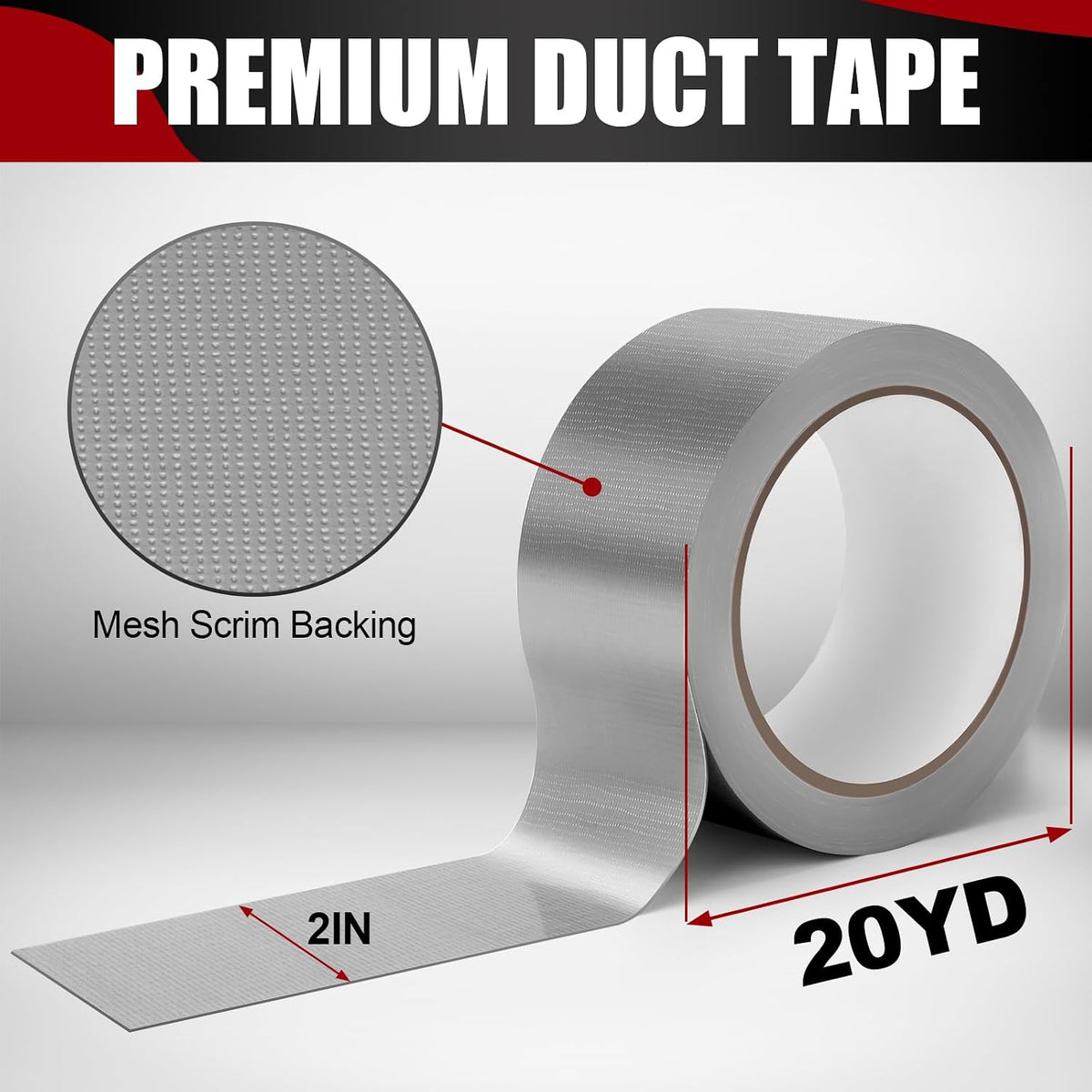 2 Pack Heavy Duty Duct Tape, 2 Inch x 40 Yards Total