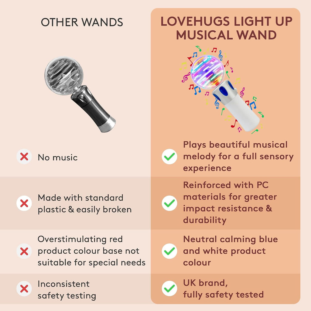 Musical Light Up Wand - Sensory Lights for Autistic Children - Light Up Sensory Toys - Autism Toys - Sensory Toys for