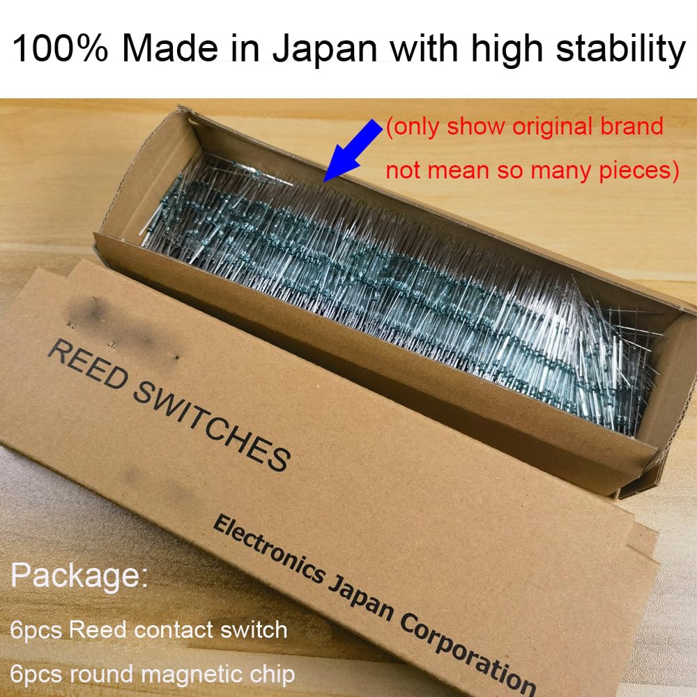 Original Japan Reed Switch 6pcs Reed Switch Reed Contact Normally Open (N/O) Magnetic Induction Switch