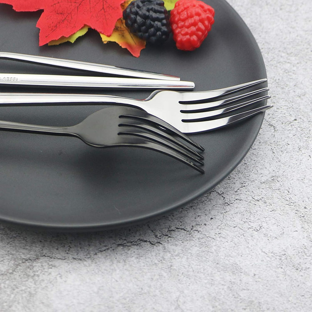 Silverware Set, Mirror Polished Silver Flatware Cutlery Set Service for 4, Shiny Finish 24 Pieces Stainless Steel
