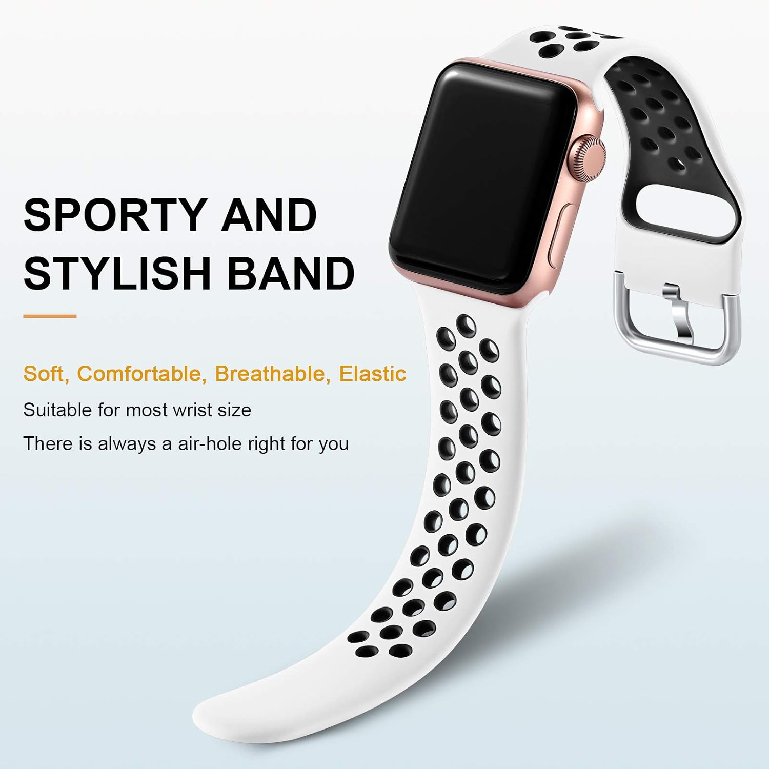 3 Pack Sport Bands Compatible with Apple Watch Band 44mm 46mm 45mm 42mm 49mm Men Women,Soft Silicone Breathable Band