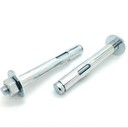 3/8" x 3" Zinc-Plated Hex Nut Sleeve Anchors, 4 Pack