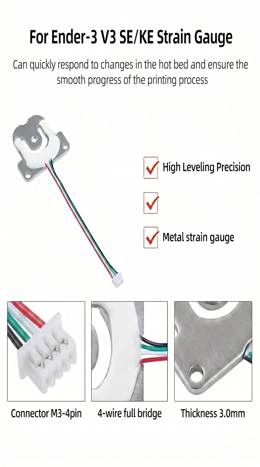 Replacement Heatbed Leveling Sensor for Ender-3: V3 KE Original Auto Bed Level Metal Strain Gauge Module with Cable