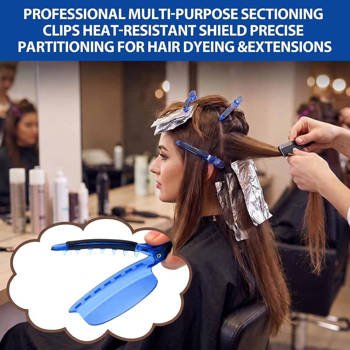 Hair Sectioning Clips, 4 Pcs Separator for Extensions