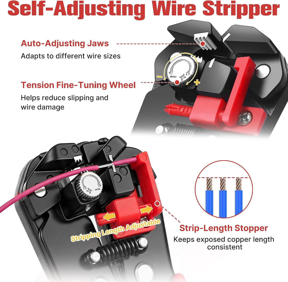 Kuject Wire Stripper Crimping Tool for Heat Shrink Connectors
