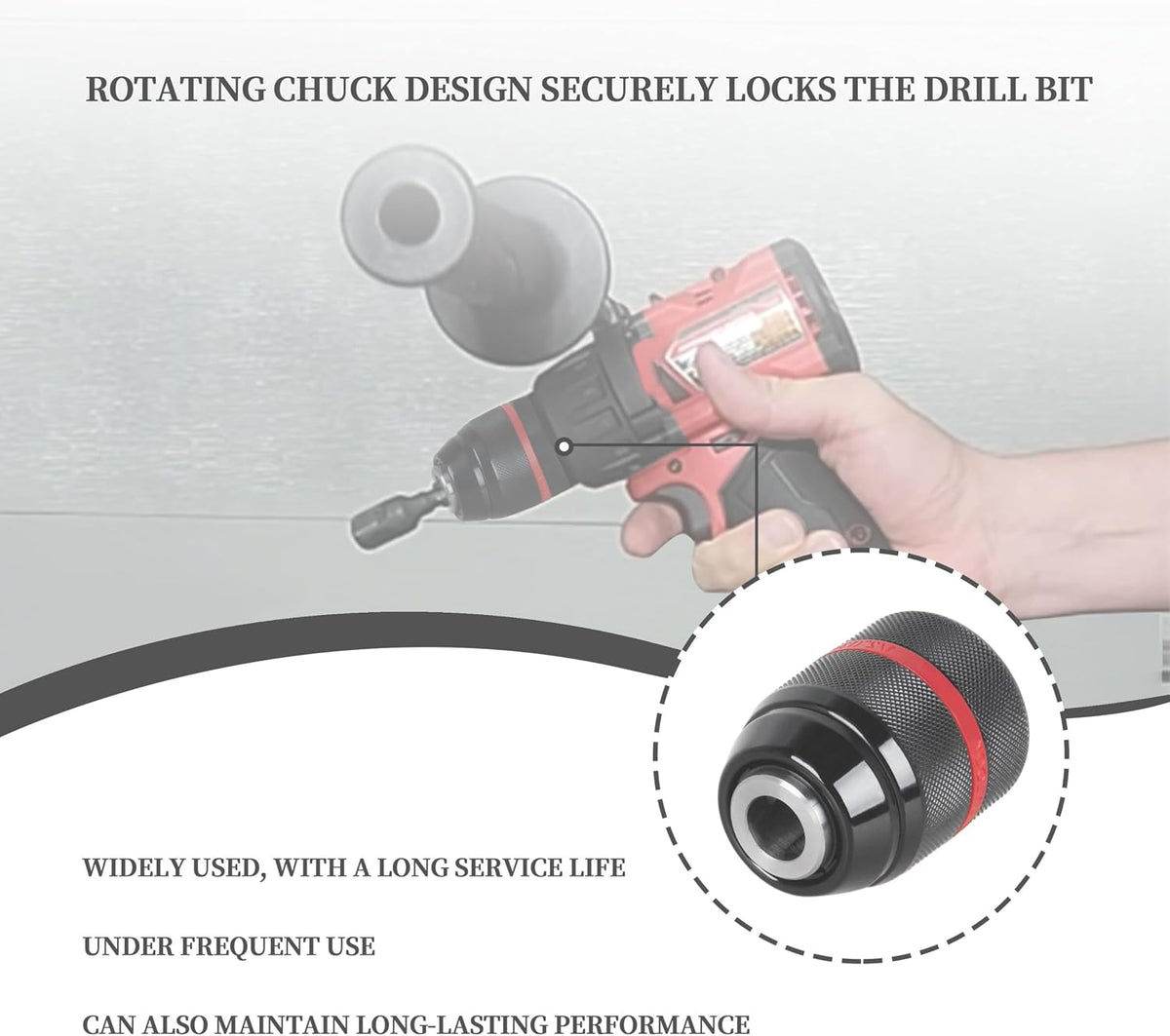 Keyless Drill Chuck for Milwaukee M18, 1.5-13mm Clamping Capacity