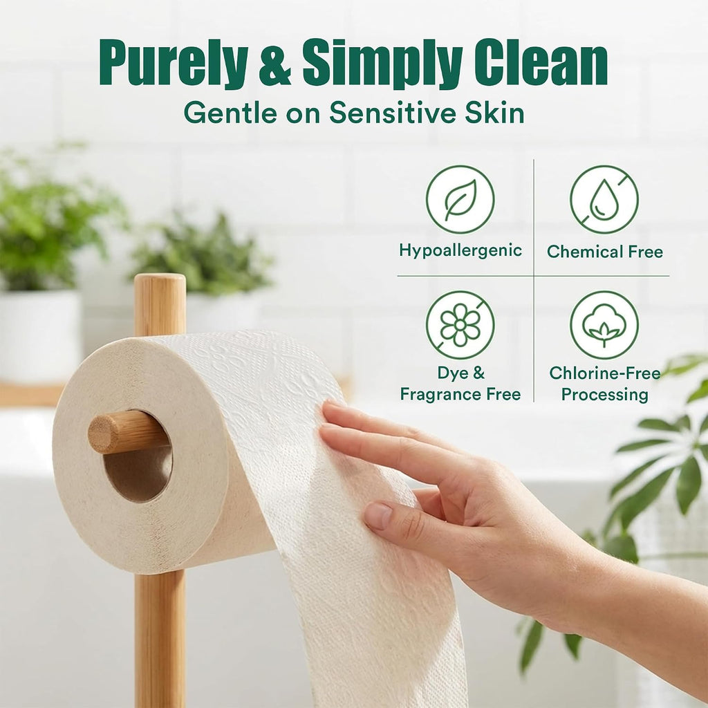 3 Ply Bamboo Toilet Paper, 12 Mega Rolls, 300 Sheets Each
