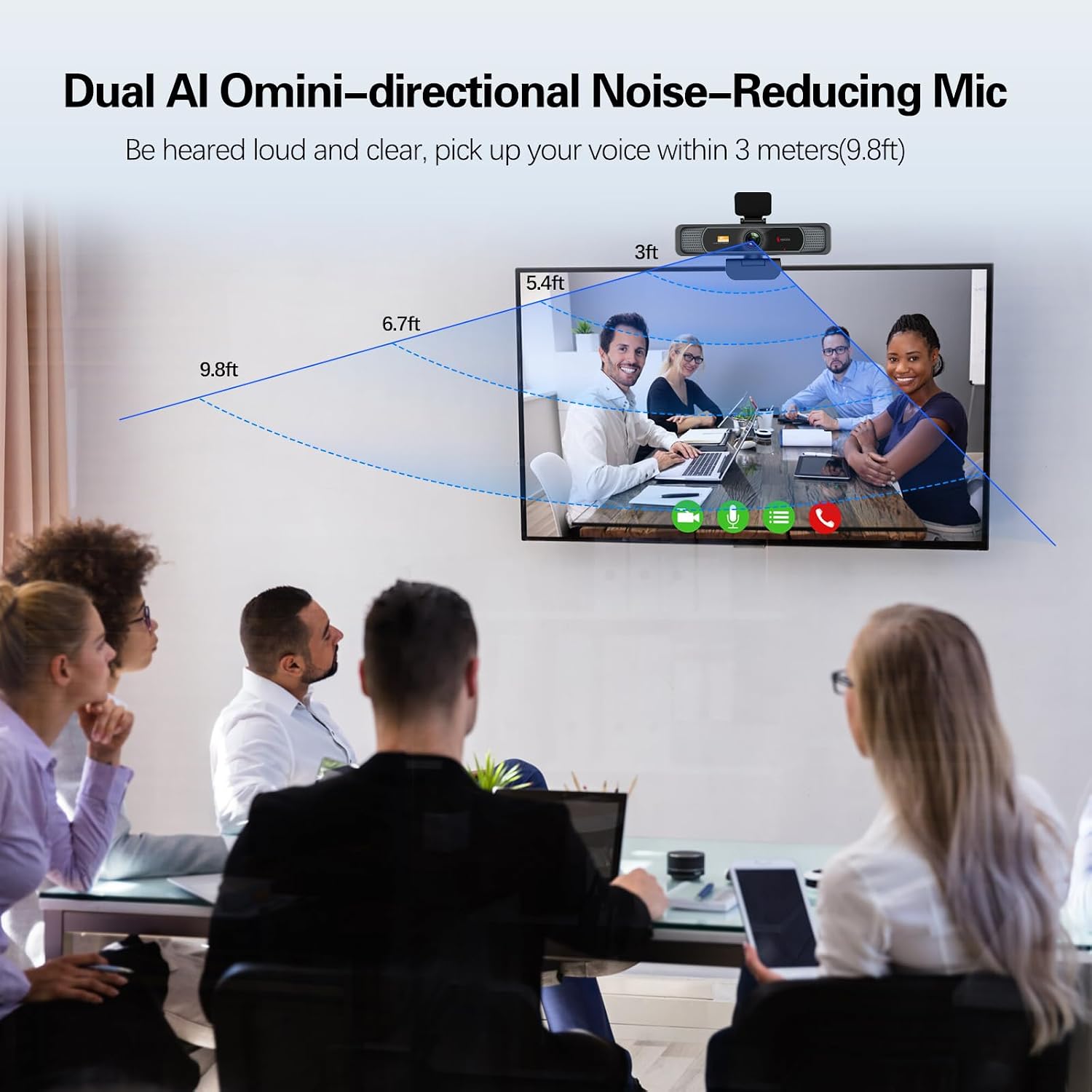 Wide Angle 4K Webcam for PC, 120° FOV Video Conference Web Camera | PDAF Autofocus, 2 Noise-Cancelling Mics