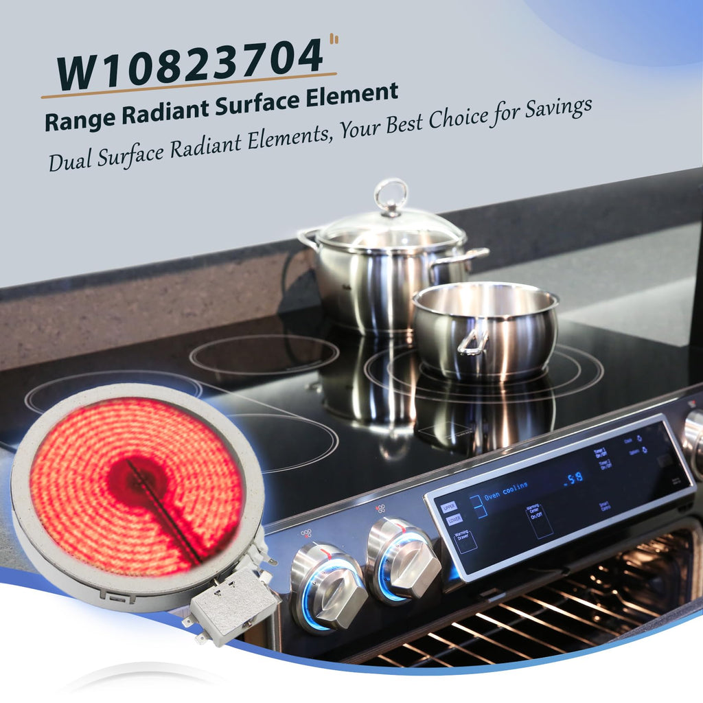 W10823704 6" Range Radiant Surface Element Compatible with Whirlpool Oven Replaces W10823736 PS11764912 WP74002653 AP6030932 Range Single Radiant Burner