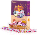 36 Pack 1.8 Inch Small Interactive Cat Toys Mice with Catnip Rattle Sound Mouse for Indoor Cats Kitten Play