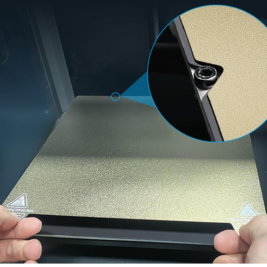 Double-Sided Textured PEI Sheet 235x235m,3D Printe Build Plate Spring Steel Print Bed (no Magnetic Base) for Creality